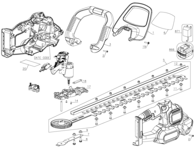 Part Location Diagram of 90626002 DeWALT HANDLE SA